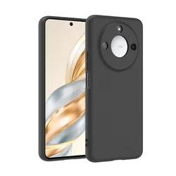 Frosted Black Soft Rubber Shockproof Phone Case - Enhanced TPU Protective Cover for Honor X9c Smart (Black)