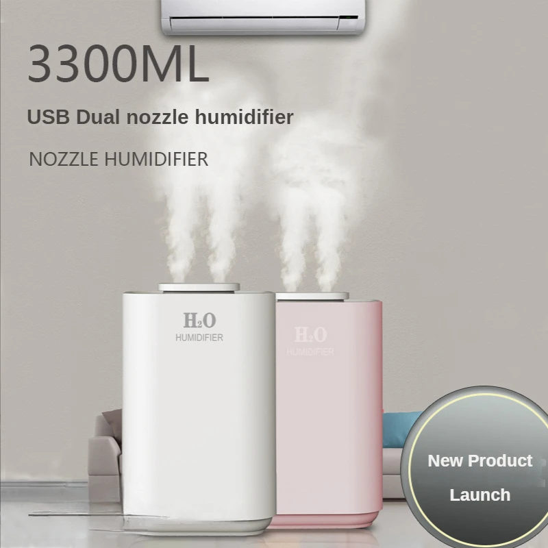 DualSprayHumidifierHouseholdUpgradeBacteriostaticSilverIon3LFogNightColorfulLampUSB