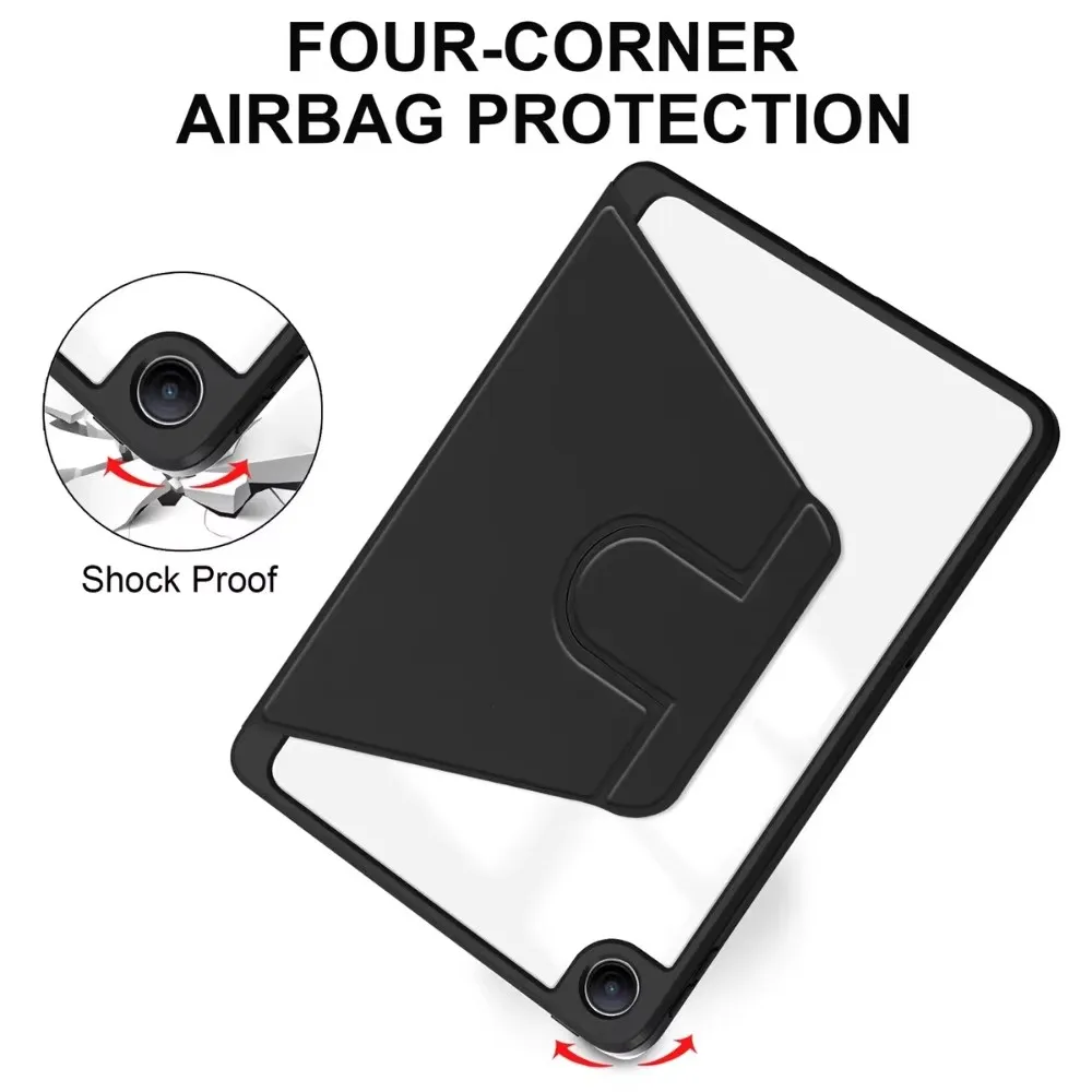 Rotating Stand Tablet Case with Pencil Holder and Acrylic Back