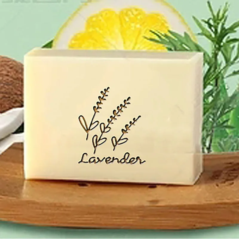 Custom Clear Acrylic Soap Stamp Mini Seal Chapter Diy Handmade Soap Making Supplies Tools Kits Flower English Letter Pattern