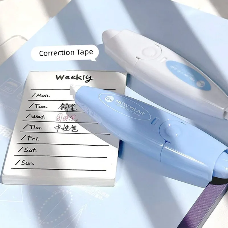 1 Piece Simplicity Correction Tape Blue White Solid Color Series Stationery Correction Tape for Kids School