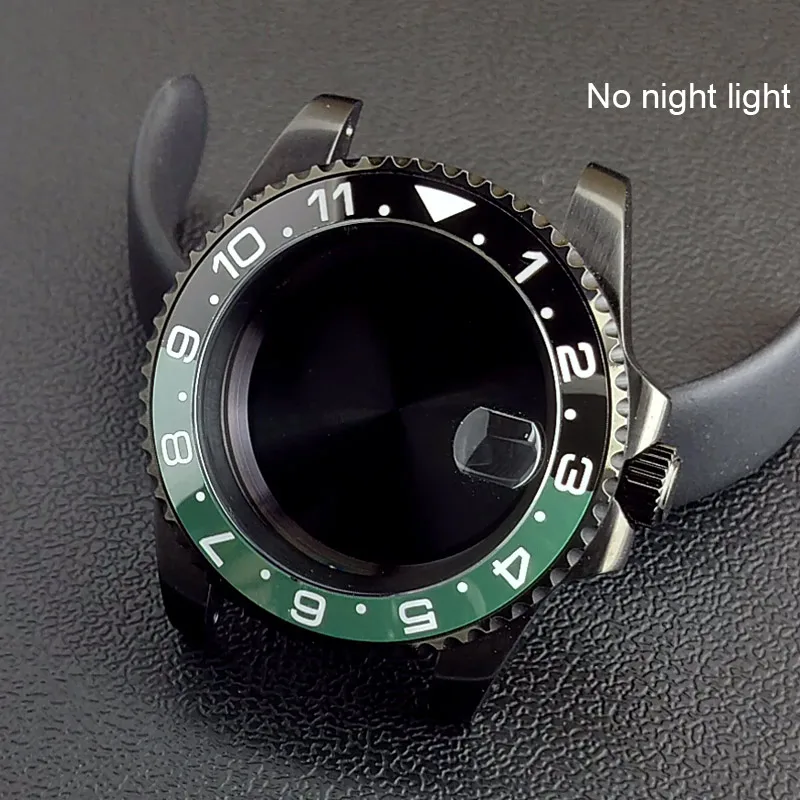 40MM Sapphire Glass GMT Bidirectional Rotation Watch Case with Accessories