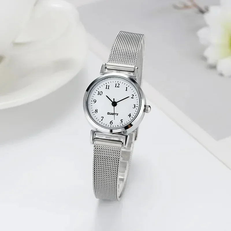 Women Watches Saat Simplicity Silver Mesh Strap Women's Bracelet Watch Casual College Style Fashion Versatile Clock Gift 손목 시계 women watches