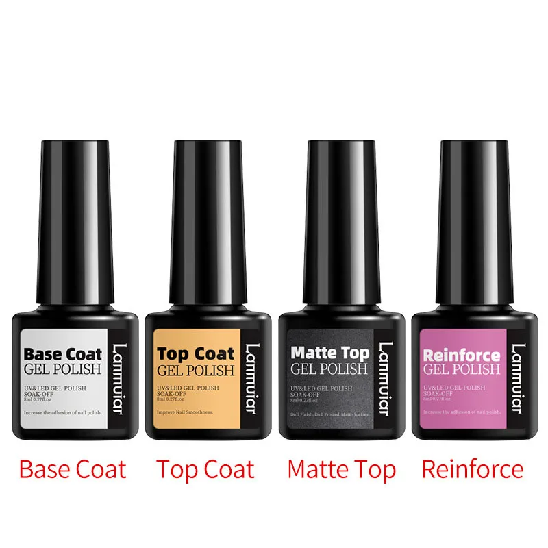 QI DUO No Wipe Top Base Coat Nail Gel Polish Design Enhancer Varnish Semi Permanent Soak Off UV LED Nail Art Tool