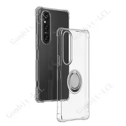 Versatile Ring Holder Phone Case - Durable TPU Soft Silicone Cover for Xperia 10 IV (Ring Case Clear)