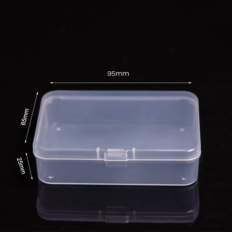 Compact Transparent Rectangle Storage Box for Beads and Jewelry Essentials