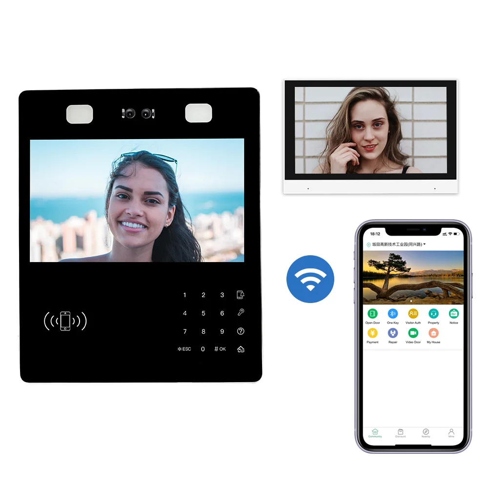 

13-дюймовый облачный визуальный домофон с распознаванием лица, беспроводной домофон с управлением доступом к двери, видеодомофон VF720