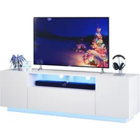 TV Stand for 65 Inch TV, Modern Entertainment Center with LED, TV Console with Storage Cabinet, TV Stands for Living Room 1
