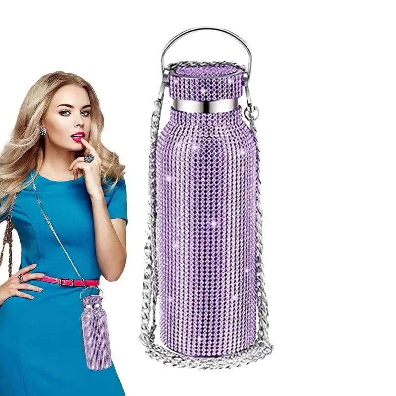 

350 мл многоразовые алмазные термобутылки, портативная блестящая стандартная бутылка для воды, термобутылка из нержавеющей стали в подарок