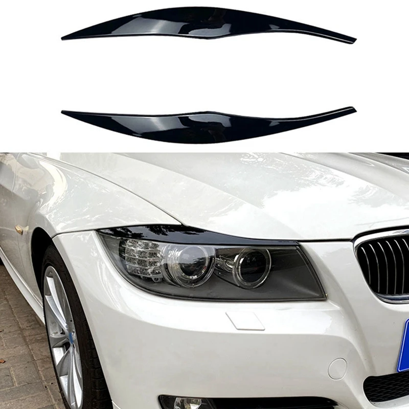 Car Headlights Eyebrows Eyelids Cover Eyelash Head Light Stickers For BMW 3  Series E90 E91 320I 330I 05-12