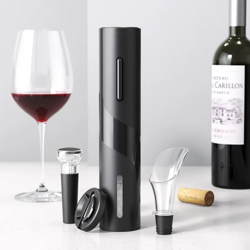 Abridor de vino eléctrico con Base de carga, sacacorchos automático,  vertedor, cortador de papel de aluminio, abridor de vino recargable para  cocina, regalo de fiesta - AliExpress