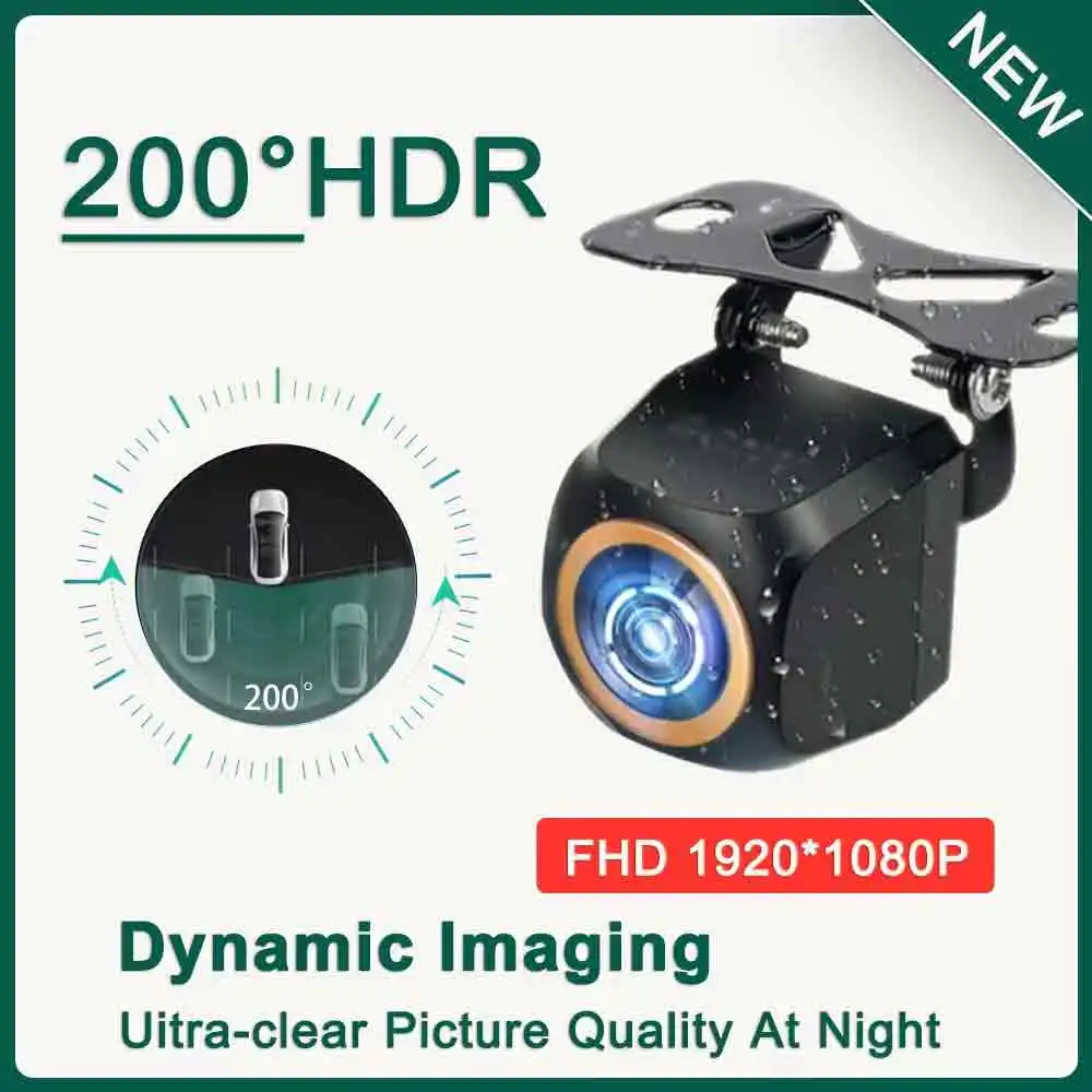 AHD 1920x1080P Car Rear View Night Vision Vehicle back Camera 200&deg; For Fisheye Golden Lens Full HDR Car Rear View Camera