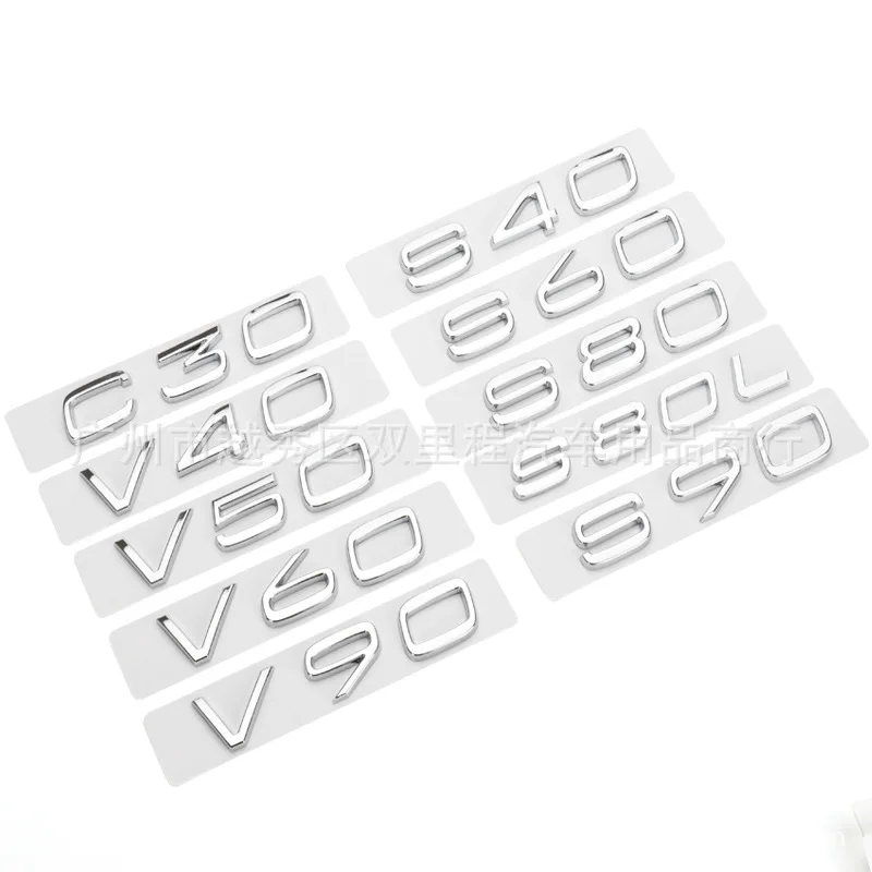 3d ABS Volvo Letters Car Trunk Emblem Badge For Volvo C30 V40 V50 V60 V90 S40 S60 S80 S90 XC40 XC60 XC90 T5 T6 Logo Accessories