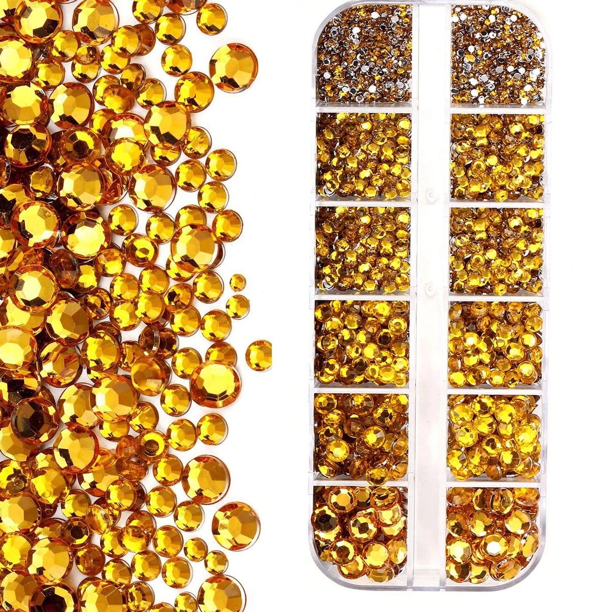

12Gird Gold Red Purple Nail Art Flatback Crystal Rhinestone Dazzling Diamonds Strass Manicure Tip Charm Gems 3D Nail Decoration