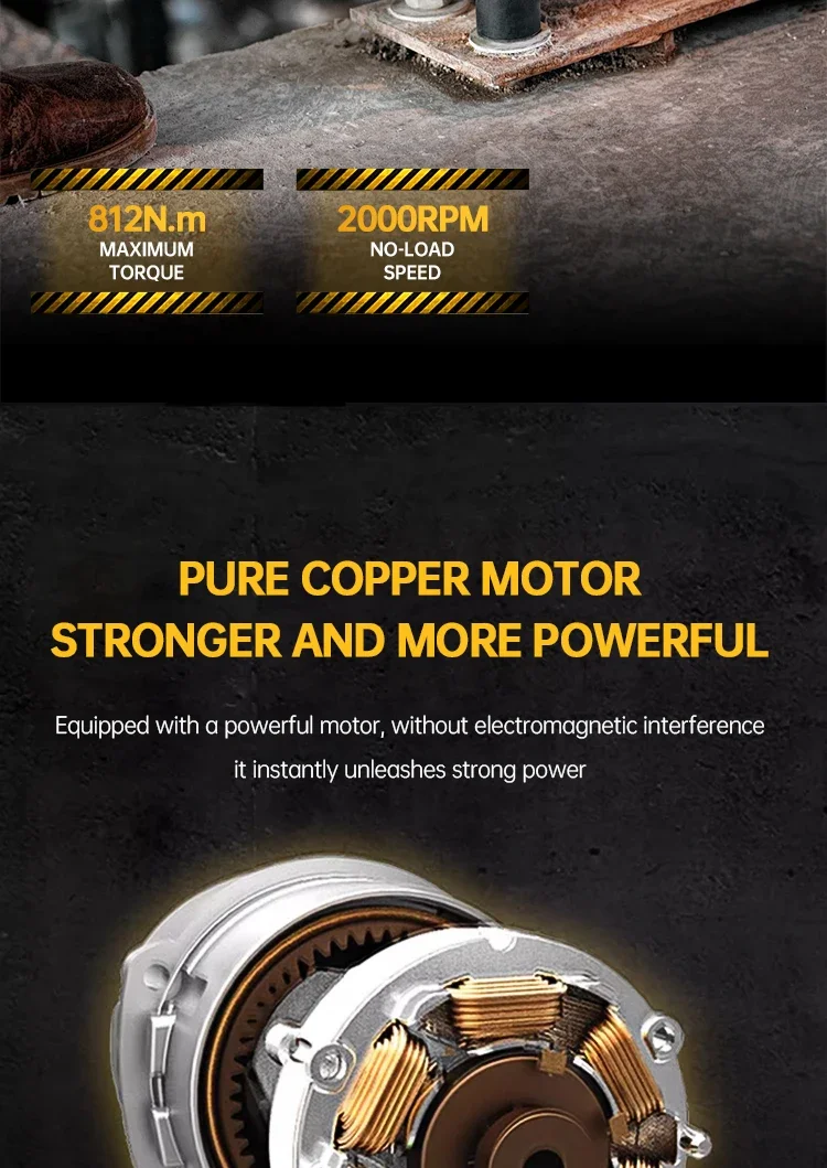 Description Picture 5 of itemDewalt DCF892 812N.m Brushless Electric Wrench 1/2 Inch Cordless Impact Driver High Torque Three Speed Auto Repair Power Tools