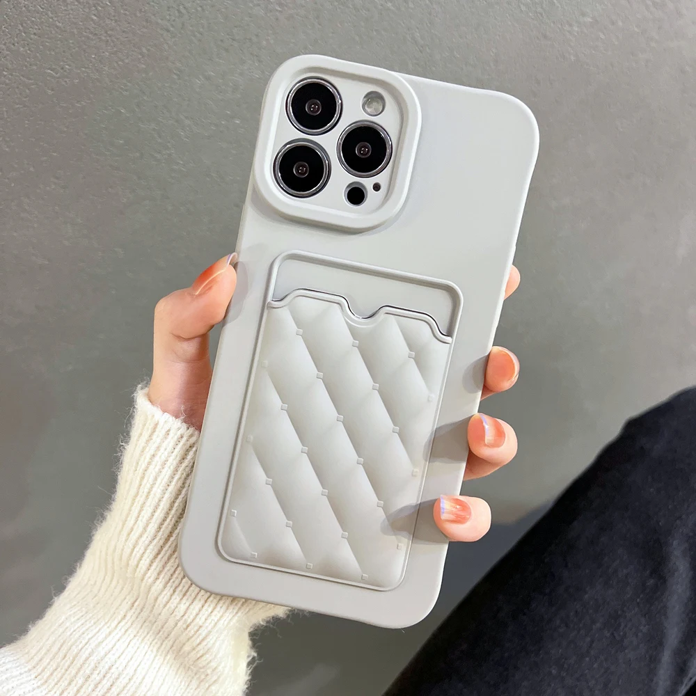 Fashion Diamond Lattice Pattern Wallet Case For iPhone 11 12 13 Pro Max XS X XR 7 8 Plus SE Soft Silicone Card Slot Holder Cover iphone 13 pro max cover