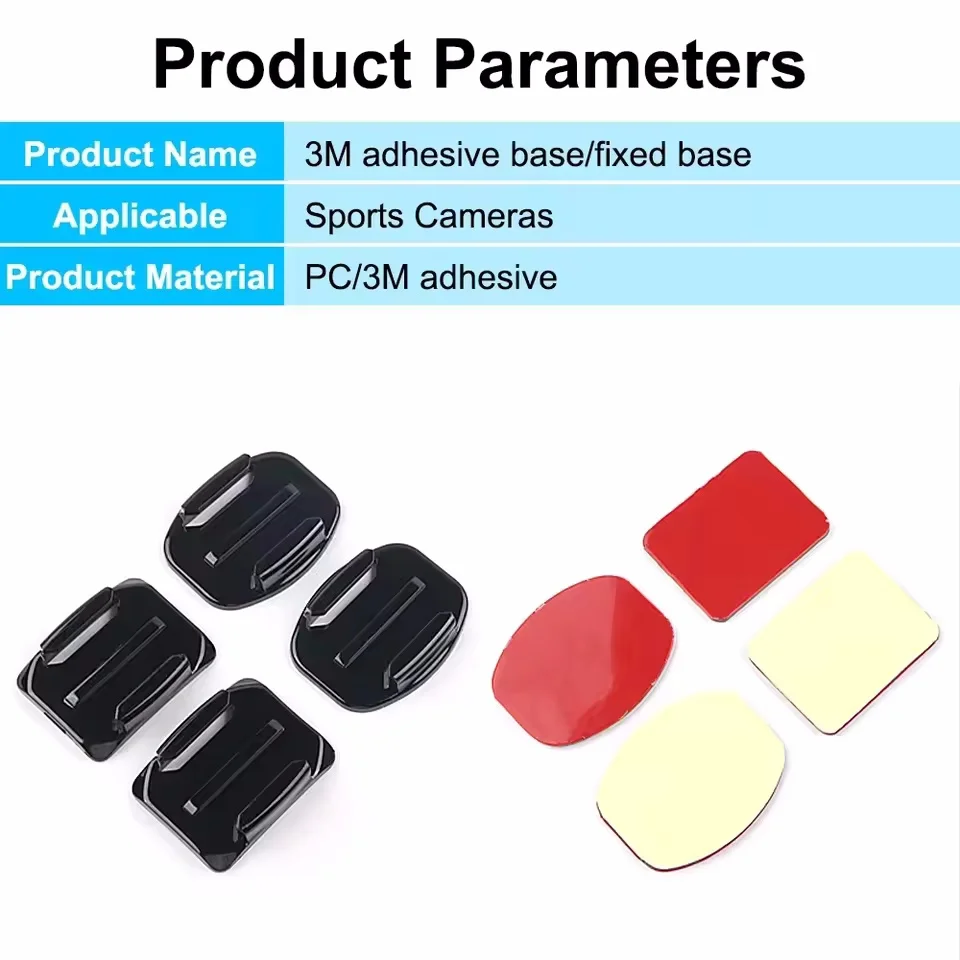 Kit accessoires caméra action avec supports adhésifs et pivots