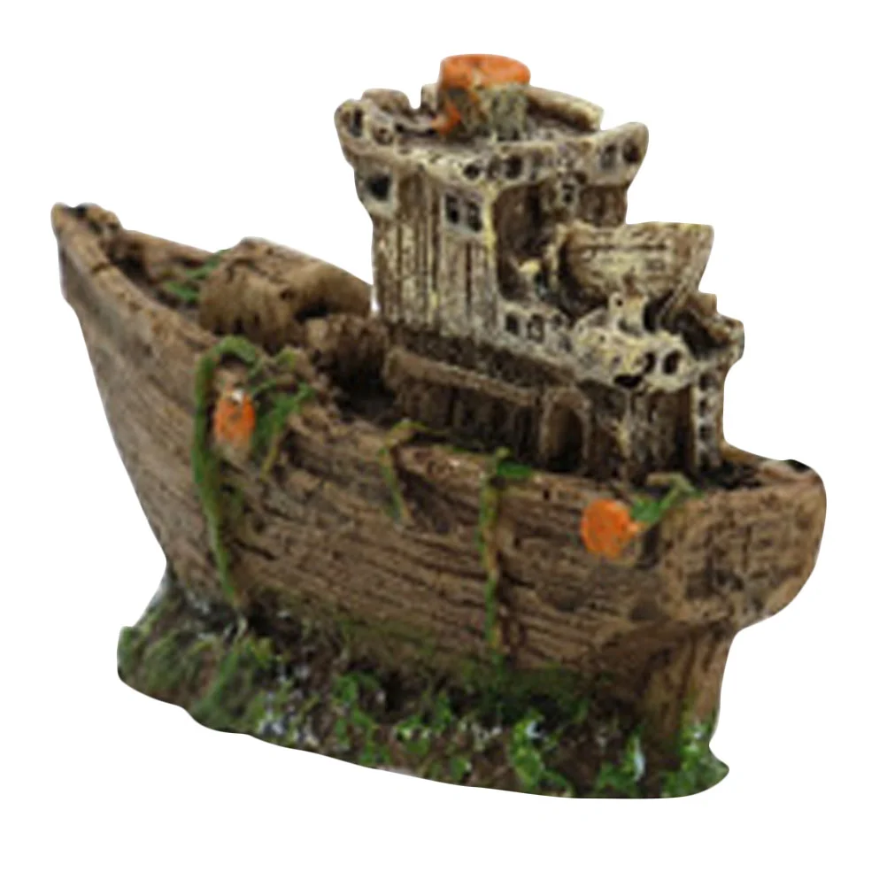 

Aquarium Hideout Decorations Fish Tank Cave Resin Shipwreck Decorate Adornment Rest