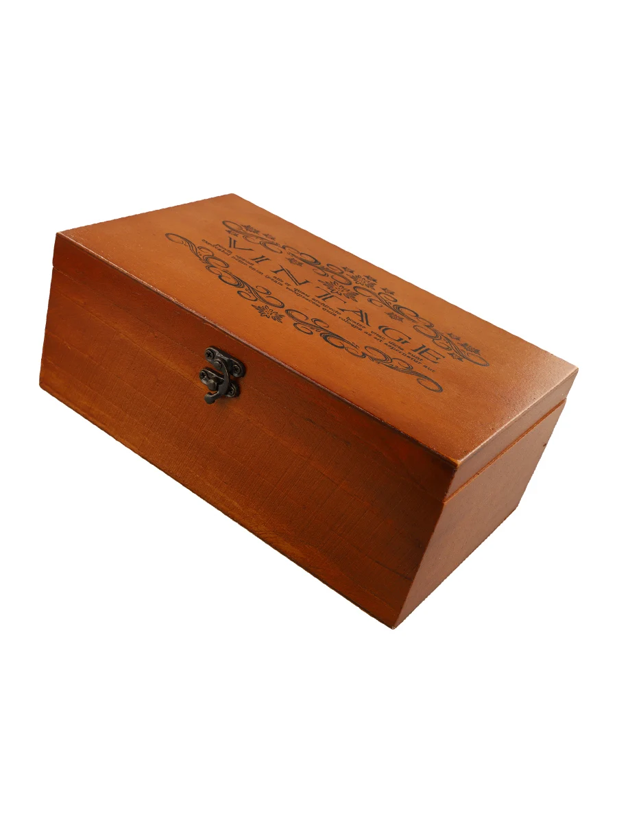 Retro-Aufbewahrungsbox aus Holz mit abschließbarem Holz, dekorativer Koffer für Zuhause oder Büro, Holzkiste mit Klappdeckel, Andenkenhalter mit Schloss – Detail 12