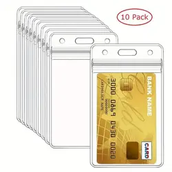 Waterproof Transparent Card Clip: Protective Plastic Cover (10 pcs)