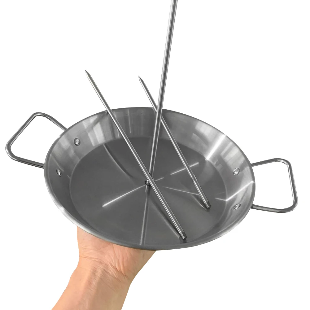 Spiedino Verticale In Acciaio Inox Per Barbecue - 3 Punte Rimovibili Per Shawarma E Tacos Al D 390072