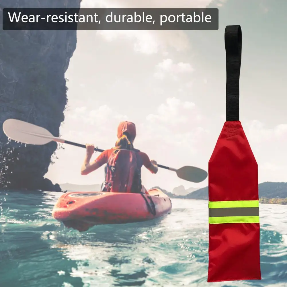 Professional Kayak Tail Flag Tear Resistance Red Kayak Safety Flags Bright Color Reflective Striped Flag Kayak Accessories high visible color trailer warning flag signal flag safety flag trailer warning flags ​travel flag kayak safety flag