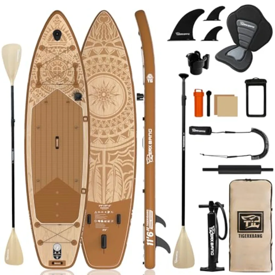 Inflatable Stand Up Paddle Board for adults families PVC drop-stitch material navy with tribal imprint ultra-stable extra-wide