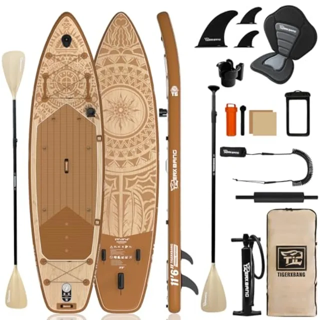 Inflatable Stand Up Paddle Board for adults families PVC drop-stitch material navy with tribal imprint ultra-stable extra-wide