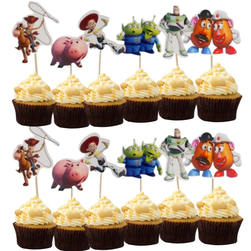 24Pcs Toy Story Cake Toppers Buzz Lightyear Theme Cupcake Topper Decor Baby  Shower Kids Birthday Party Cake Decorations - AliExpress, image size:1000x1000