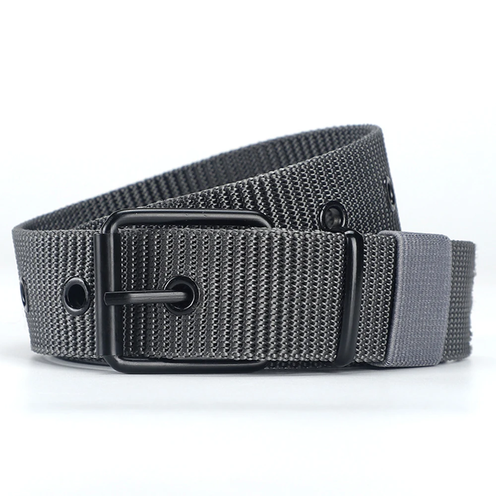 Multi-hole Canvas Belts Braided Belt Pin Buckle Belt Casual Jeans Waistband