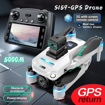 S159 Drone GPS Professionale 360 ° Evitamento ostacoli Doppia fotocamera Brushless 8K HD con schermo 5G WIFI FPV Dron Quadcopter pieghevole