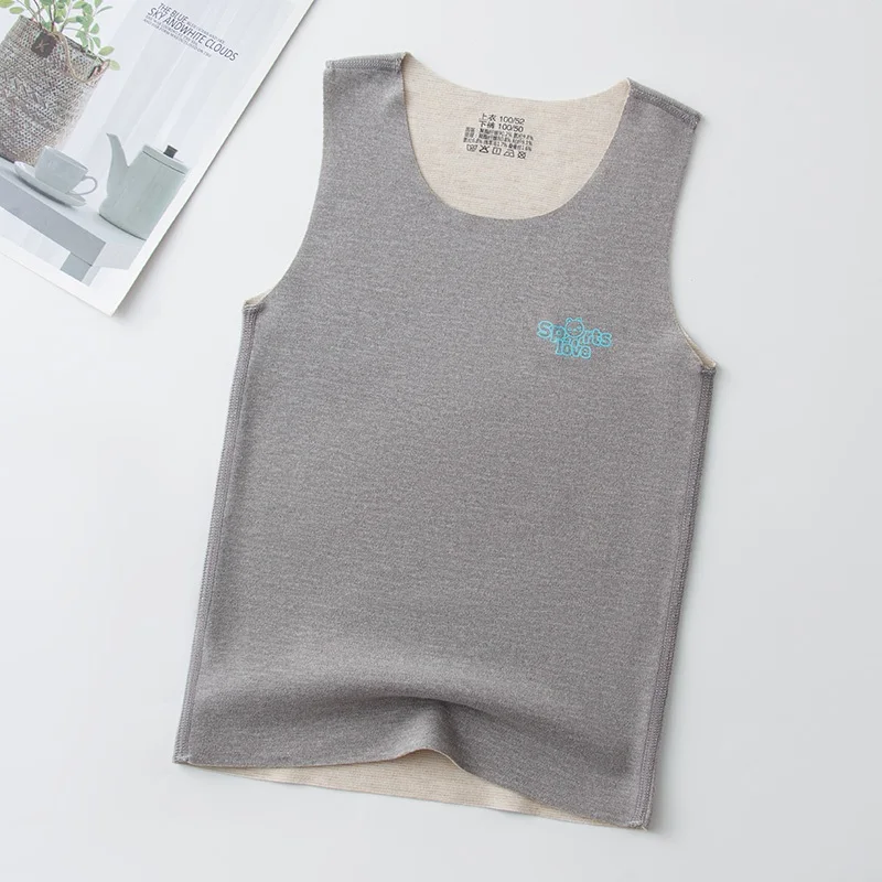 【LF】Kids Seamless Vest 100-170cm Teenager Keep Warm Tank Tops Sleeveless Undershirt for Spring Autumn 5