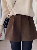 Khaki Corduroy High Waist Wide Leg Pants Women's Base Layer Elastic Waist Spring Autumn Winter Sle Versatile Outerwear