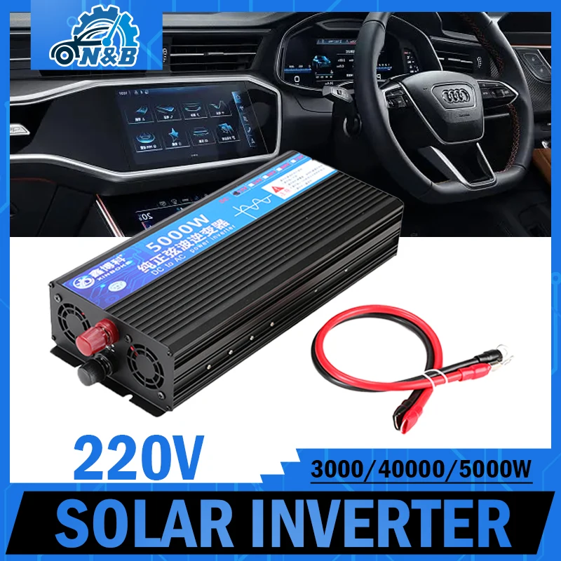 

Automotive Solar Pure Sine Wave Micro Inverter Dual Screen Display 12V To AC 220V Voltage 3000W 4000W 5000W AC Voltage Converter