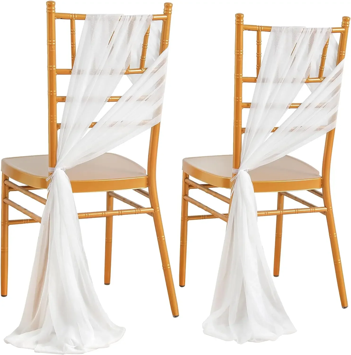 24 Pcs Chiffon Chair Sashes for Wedding Party Aisle Decor