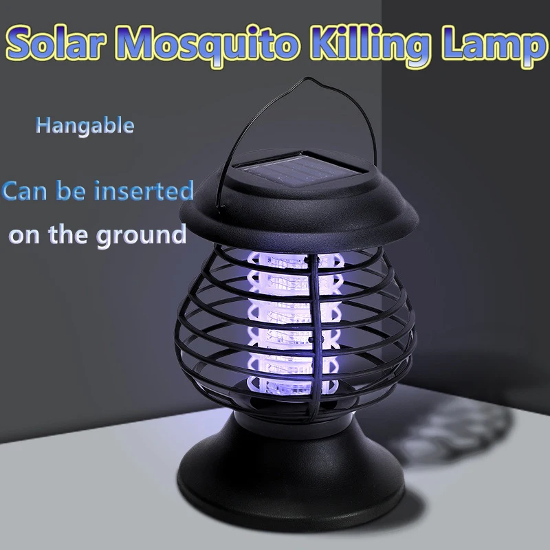 Solar Mosquito Killing Lamp Portable with Handle Outdoor LED Household Bedroom Mosquito Catching Lamp Insecticidal