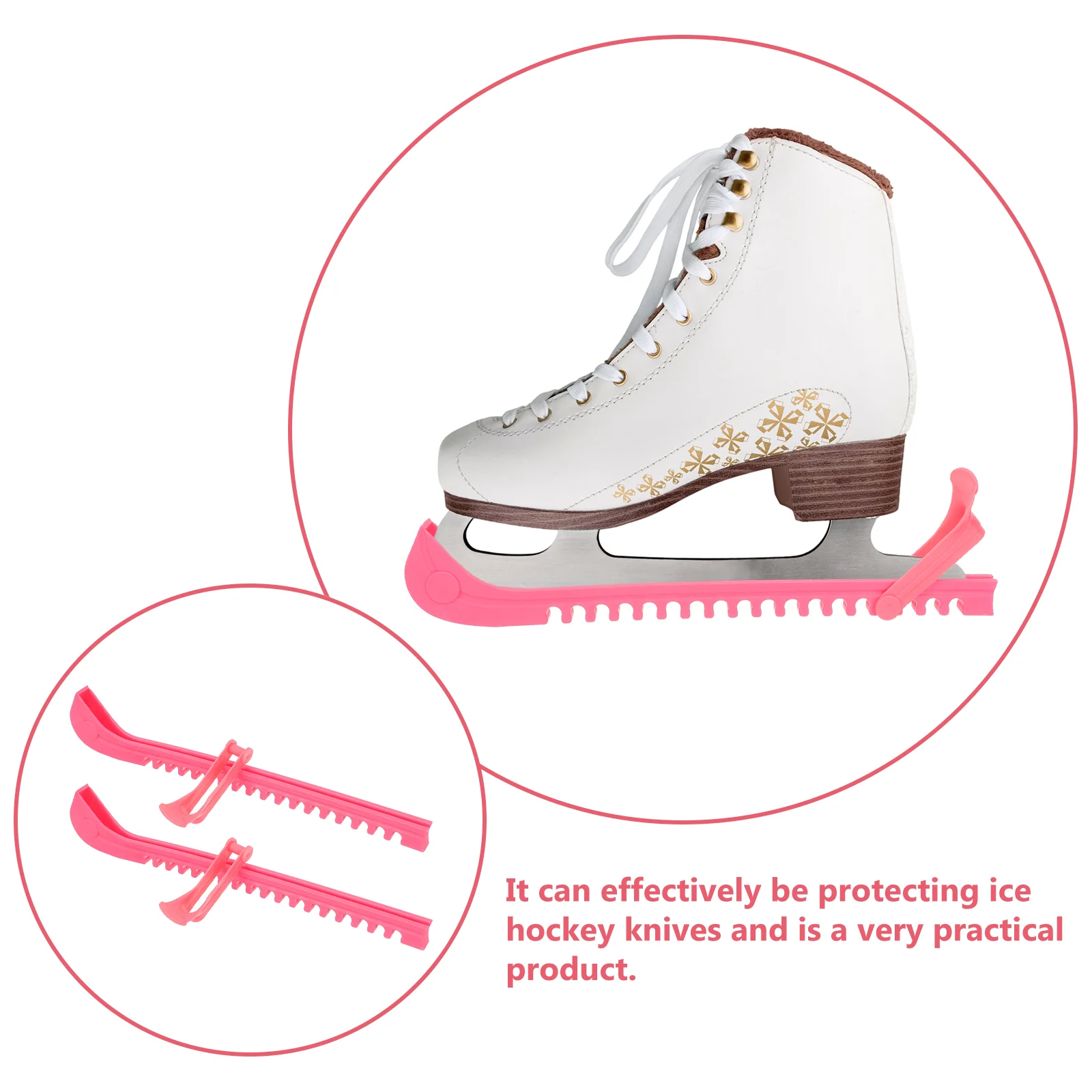 Ice Skate Protector Portable Ice Skate Guard Figure Skates Blade Protector Professional Blade Cover Wear Resistant Protectors Skating Supplies