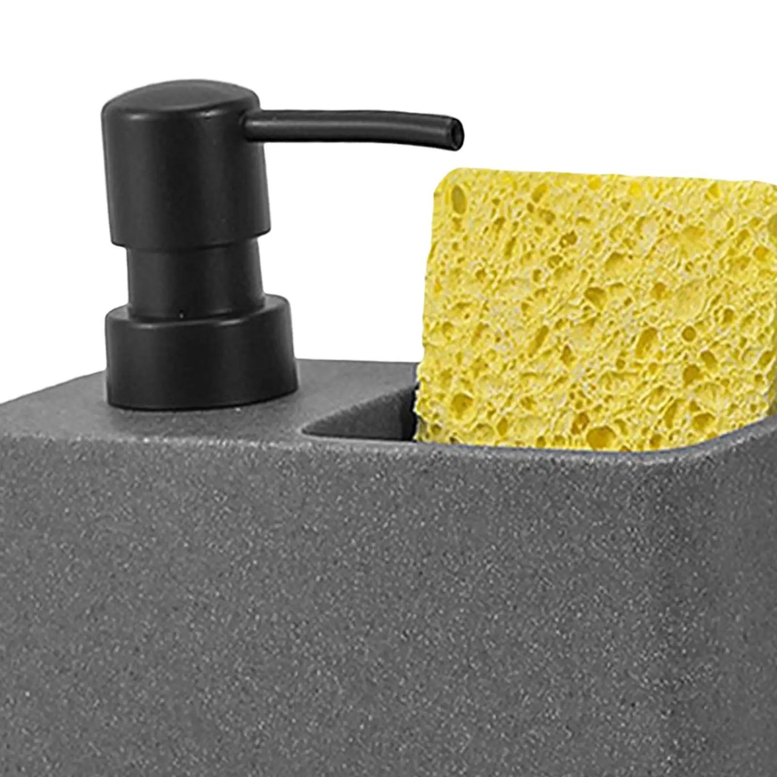 

Liquid Soap Dispenser and Sponge Holder Countertop Liquid Pump Bottle Gray