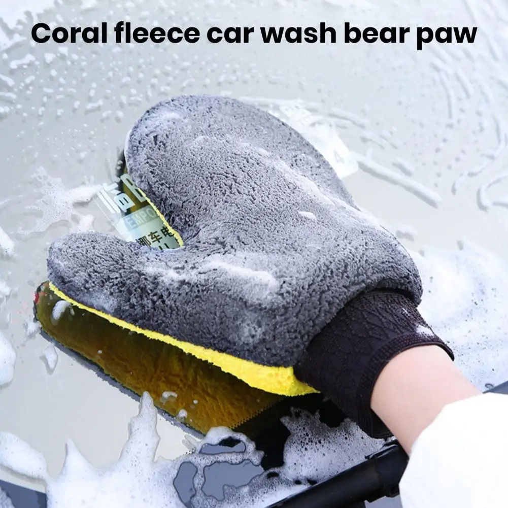 

Car Wiping Gloves Double Sided Thickened Coral Velvet Household Cleaning Products Soft Durable Effective Water Absorption