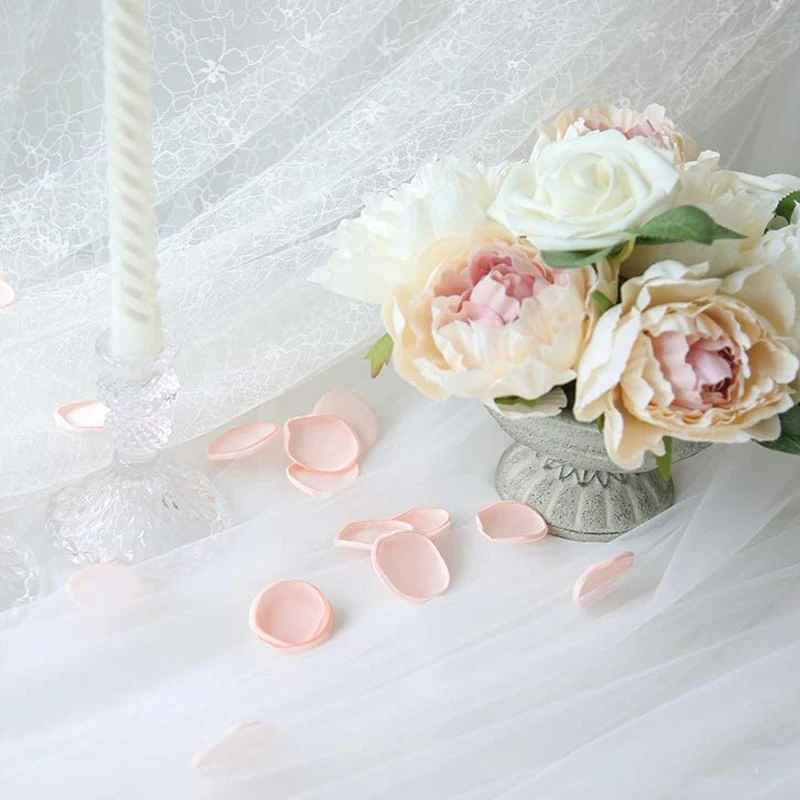100pcs Silk Rose Petals Blush Pink Artifical Flowers Girl Basket Home Table Marriage Wedding Decorations