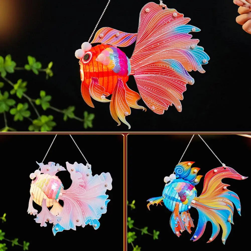 

Handmade Lantern Material Traditional Lantern Making Handmade Ancient Style Lanterns Goldfish Diy Kit for Kids Mid-autumn Spring