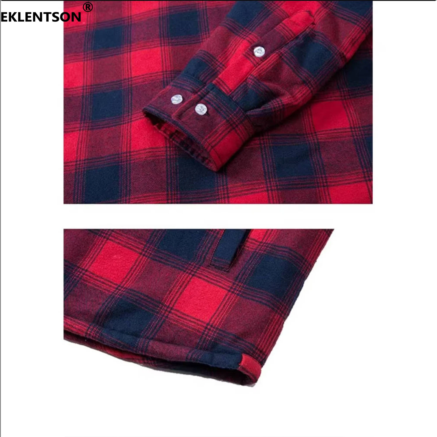 EKLENTSON Winter Mens Heavyweight Jacket Flannel Plaid Casual Jacket Detachable Hood Quilted Lined Shirts Coats Hiking Jackets 6