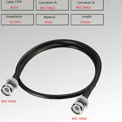 Premium BNC Male - to - Male Coaxial Connector Cable - 50 Ohm RF Jumper (5M - 16.4FT)
