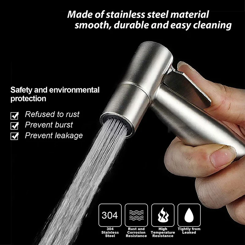 Toilet Sprayer Handheld Shower Head Faucet Bidet Spray Gun Stainless Steel Self Cleaning Bathroom Douche Fixture Accessories 3