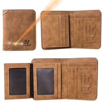 New Short Men Wallets Small Card Holder Photo Holder Vintage Male Purses Engraved Wallets High Quality Leather Men Wallet Clutch 1