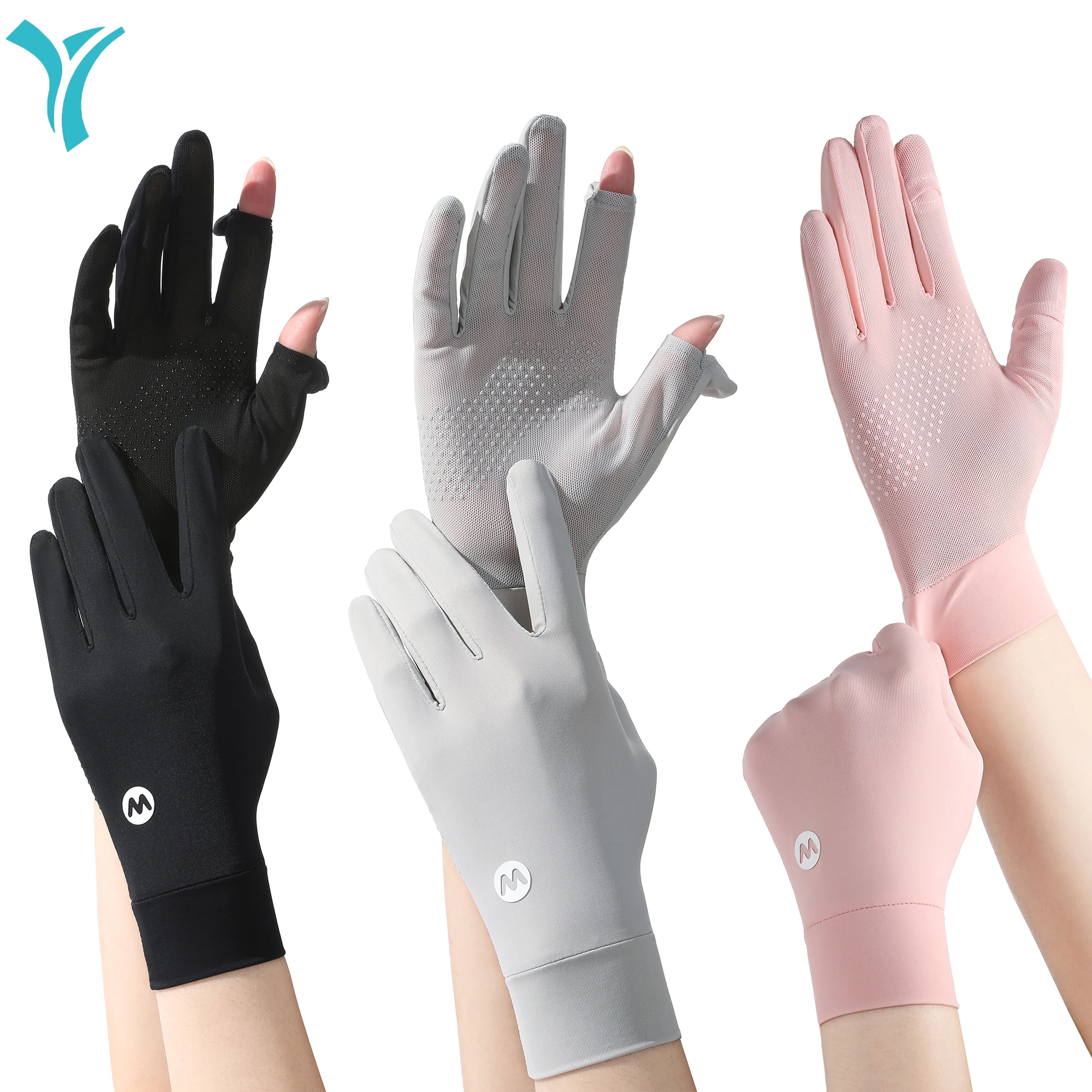 1/3 Pairs Women UV Sun Protection Gloves Full Finger Touchscreen Non Slip Gloves Breathable Summer Outdoor Gloves