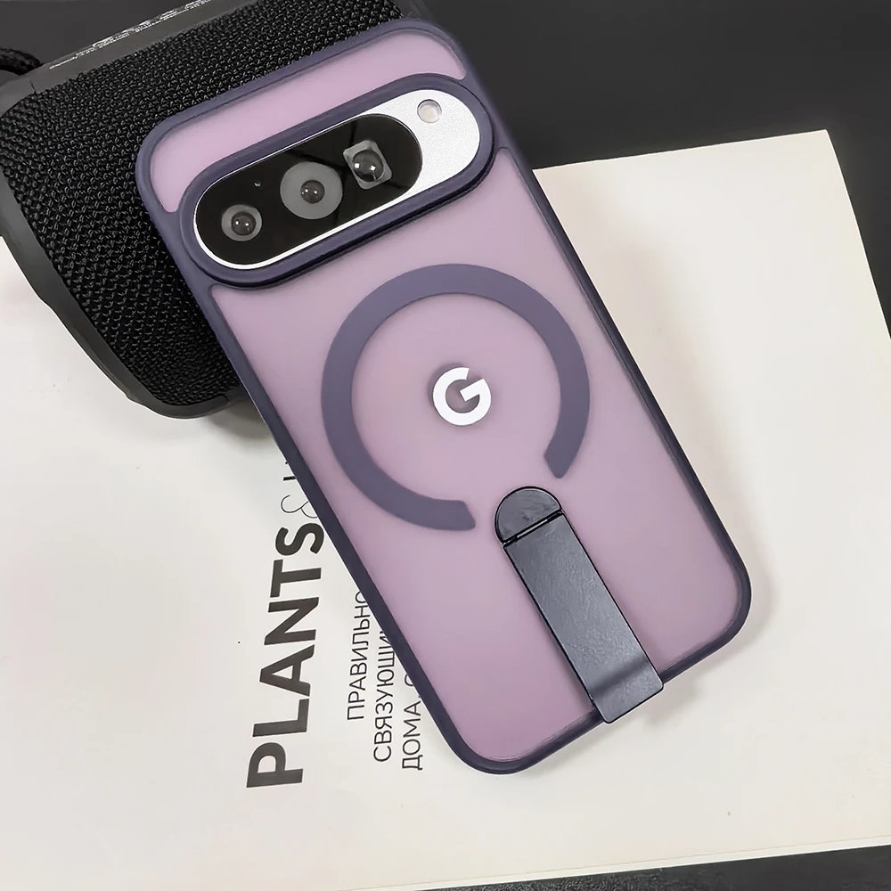 Durable Matte Metal Bracket for Magnetic Charging Stand - Shockproof Acrylic Phone Cover