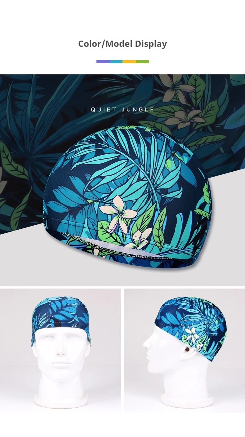 Cloth Swimming cap New-style Flower Cloth Cap Spot Fast-drying Fashion Pattern Knitted Swimming Cap