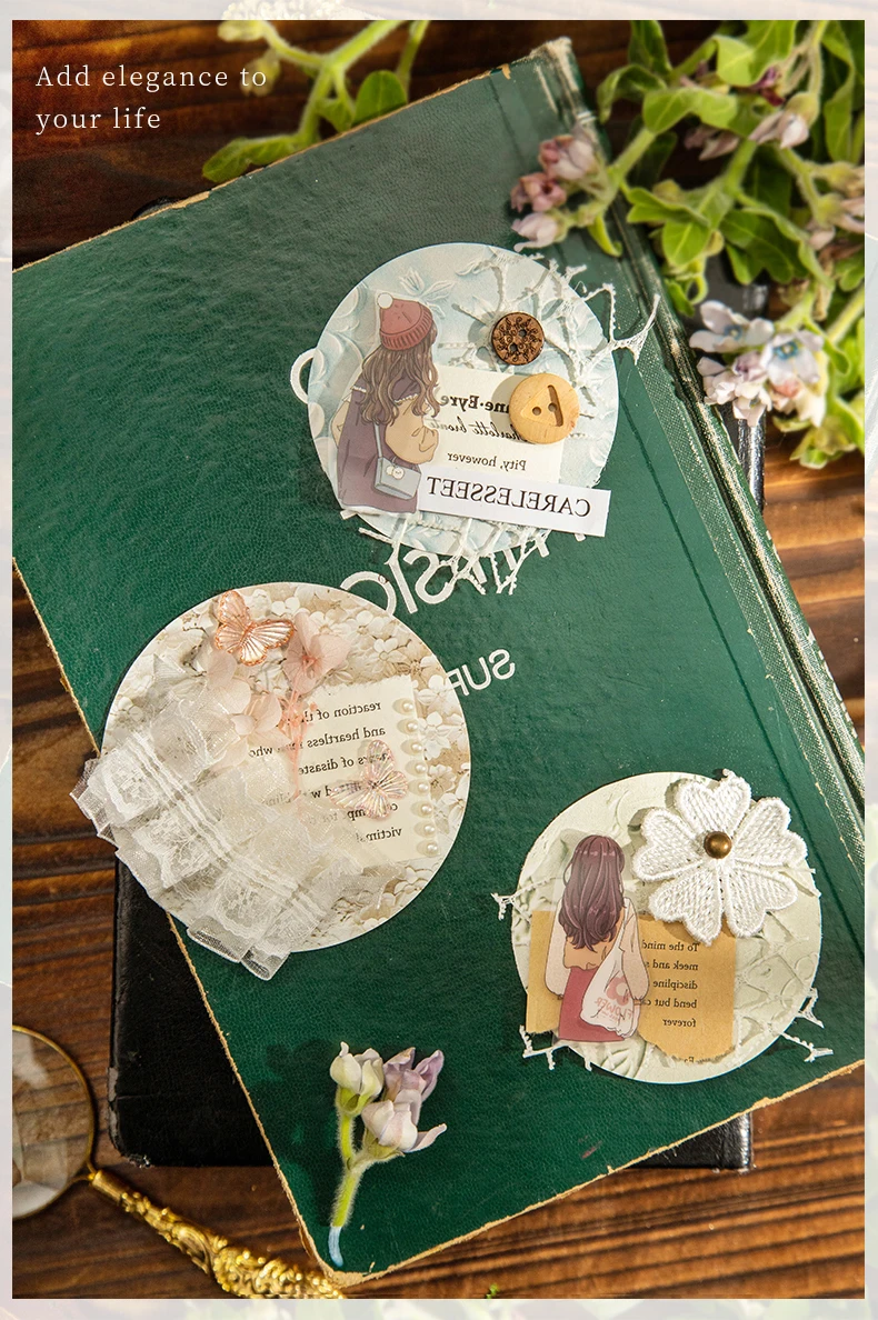 20 teile/paket Vintage Textur Reliefs Papier DIY Scrapbooking Collage Materialien Dekor Junk Journal Ästhetik Hintergrund papier – Detail 10