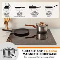 NOXTON Plaque Induction 4 Feux Encastrable, Plaque Electrique avec VDE Fiche, Table de Cuisson Induction avec Commande Tactile, Sécurité Enfant, Minuterie, Plaque de Cuisson Electrique 3500W 6